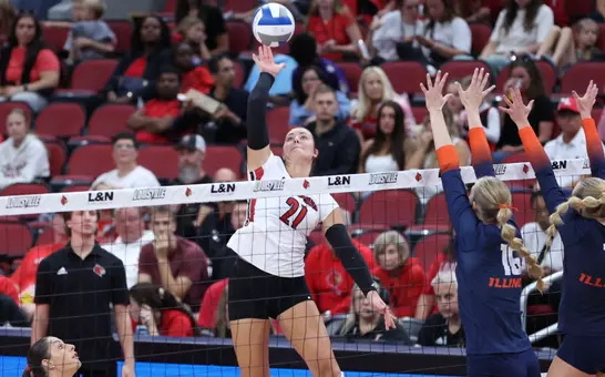 Payton Petersen hits over the block