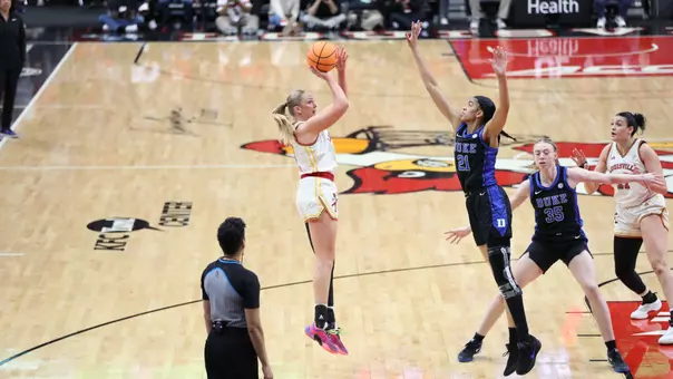 Laura Ziegler takes a shot against Duke