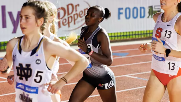 Nancy Chepleting races the 10000m at the 2025 ACC Outdoor Championships.