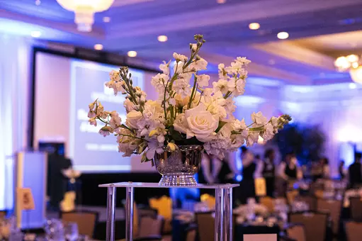 Iron Dukes Scholarship and Endowment Celebration 2024 - tablescape with floral arrangement