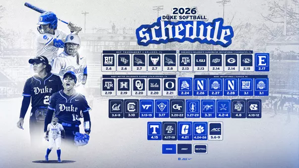 Duke Softball 2026 schedule graphic