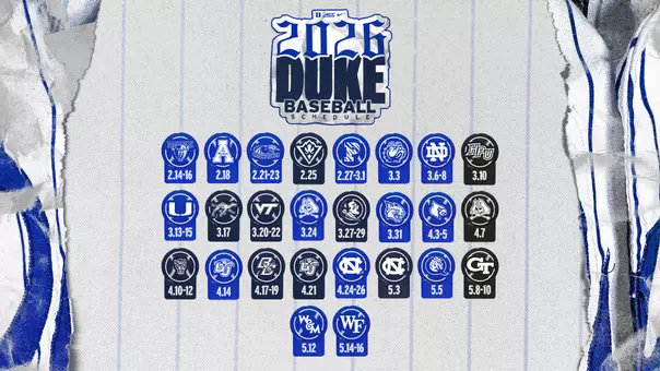 Duke Baseball 2026 schedule graphic