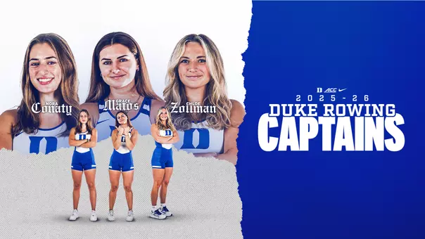 2026 rowing captains Nora Conaty, Grace Matos and Chloe Zollman