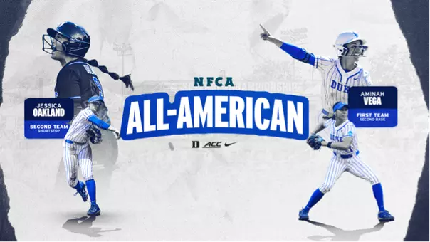 Jessica Oakland and Aminah Vega 2026 NFCA All-American graphic