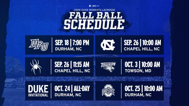 Duke WLAX Fall Ball Schedule
