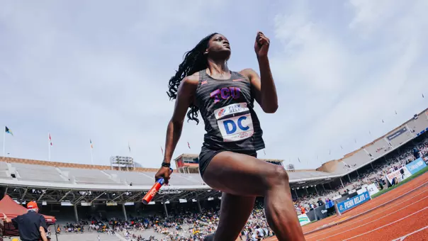 TCU track and field's Bailey Johnson races the 4x200m at Penn Relays