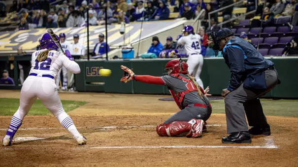 Hannah Church catching vs #16/13 LSU 2/5/26