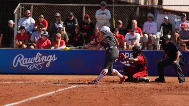 Hannah Church hitting against Texas Tech 2/14/26