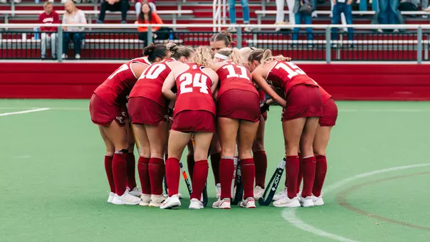 Temple Field Hockey huddle