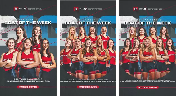 Big Ten Boats of the Week May 5 - Varsity 4, Second Varisty 8 & Third Varsity 8 - graphic