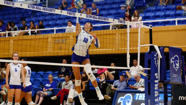 Sadie Reich attempts an attack against Iona on Sept. 5