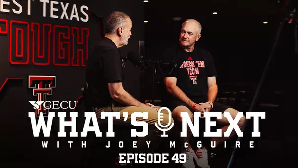 Thumbnail featuring Joey McGuire and Robert Giovannetti for Episode 49 of the What's Next! Podcast presented by GECU.