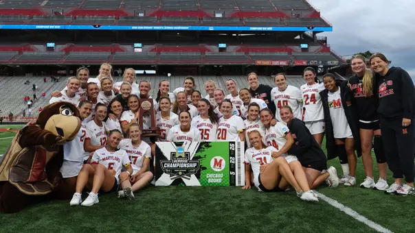 Maryland celebrates its win over Navy in the NCAA Tournament