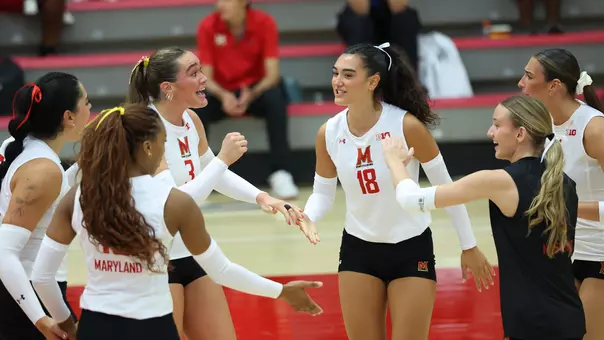 Maryland celebrates a point against George Mason