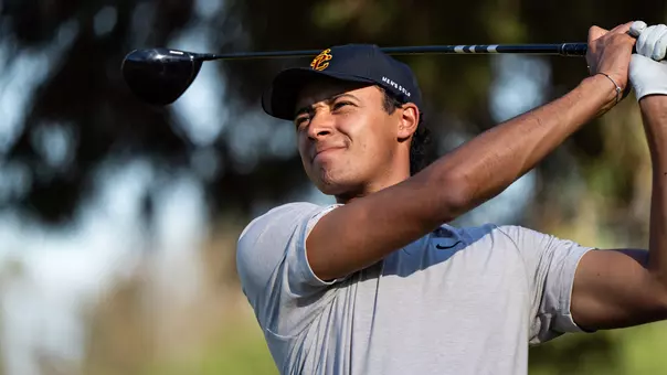 Nicolas Dominguez swings a driver at the 2026 Copper Cup