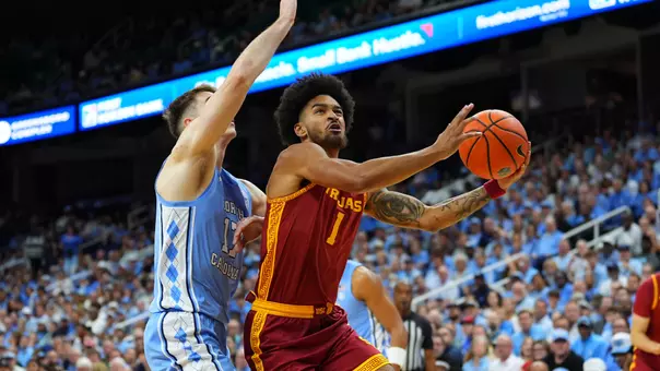 Rodney Rice drives to the basket against North Carolina
