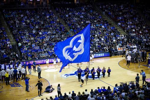 Newark, New Jersey. 8th March, 2013. Seton Hall Pirates mascot in