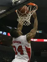 This reverse dunk by Larry O'Bannon was part of his team-high 18 points in the Cards' win over TCU.