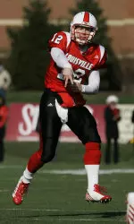 Louisville quarterback Brian Brohm throws a pass during the first half of their football game against Connecticut in Louisville, Ky., Saturday, Dec. 2, 2006. (AP Photo/Ed Reinke)