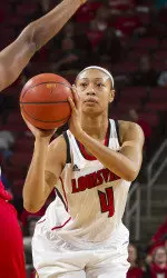Antonita Slaughter added 14 points to help keep Louisville's bid for a share of the inaugural AAC championship alive.
