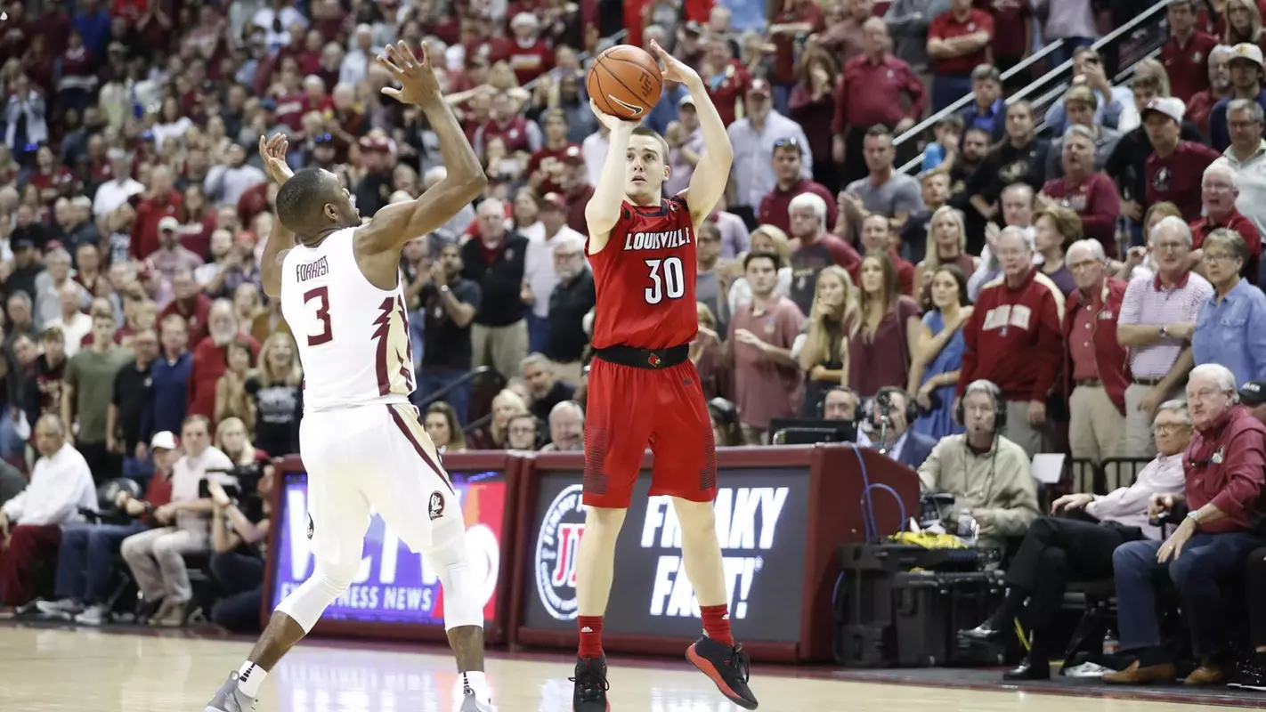 Ryan McMahon makes a three-pointer against Florida State
