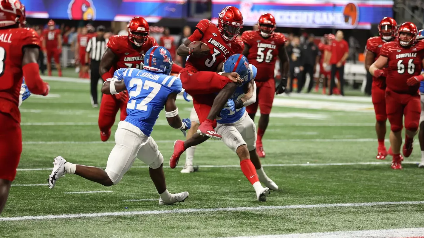 Malik Cunningham runs in for a touchdown against Ole Miss.
