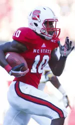 Shadrach Thornton led the Pack in rushing with 71 yards, including a 29-yard score.