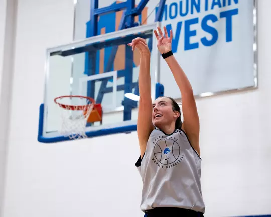 Natalie Pasco shooting during practice.