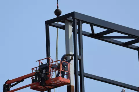 Construction begins on the new videoboard at Carter-Finley Stadium