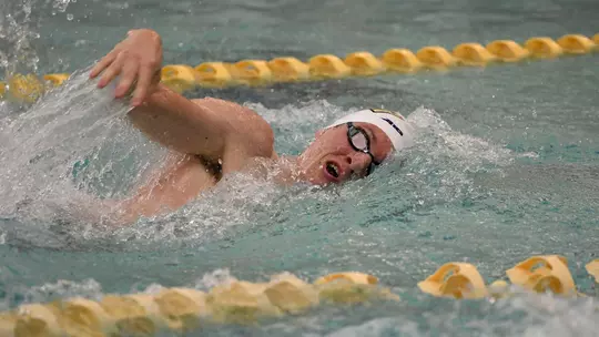 Dylan Arzoni swims vs. Virginia Tech.