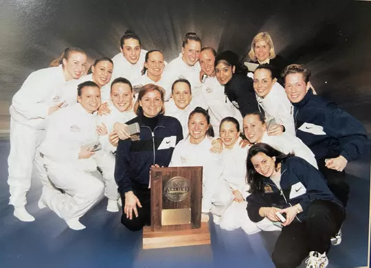 Meena Lakdawala-Flynn was a member of GW gymnastics from 1995-1999.