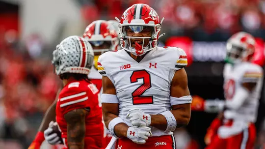 Defensive back Beau Brade (2)Maryland Football vs. Ohio State at Ohio Stadium in Columbus, OH on Saturday, Oct. 7, 2023. Mackenzie Miles/Maryland Terrapins