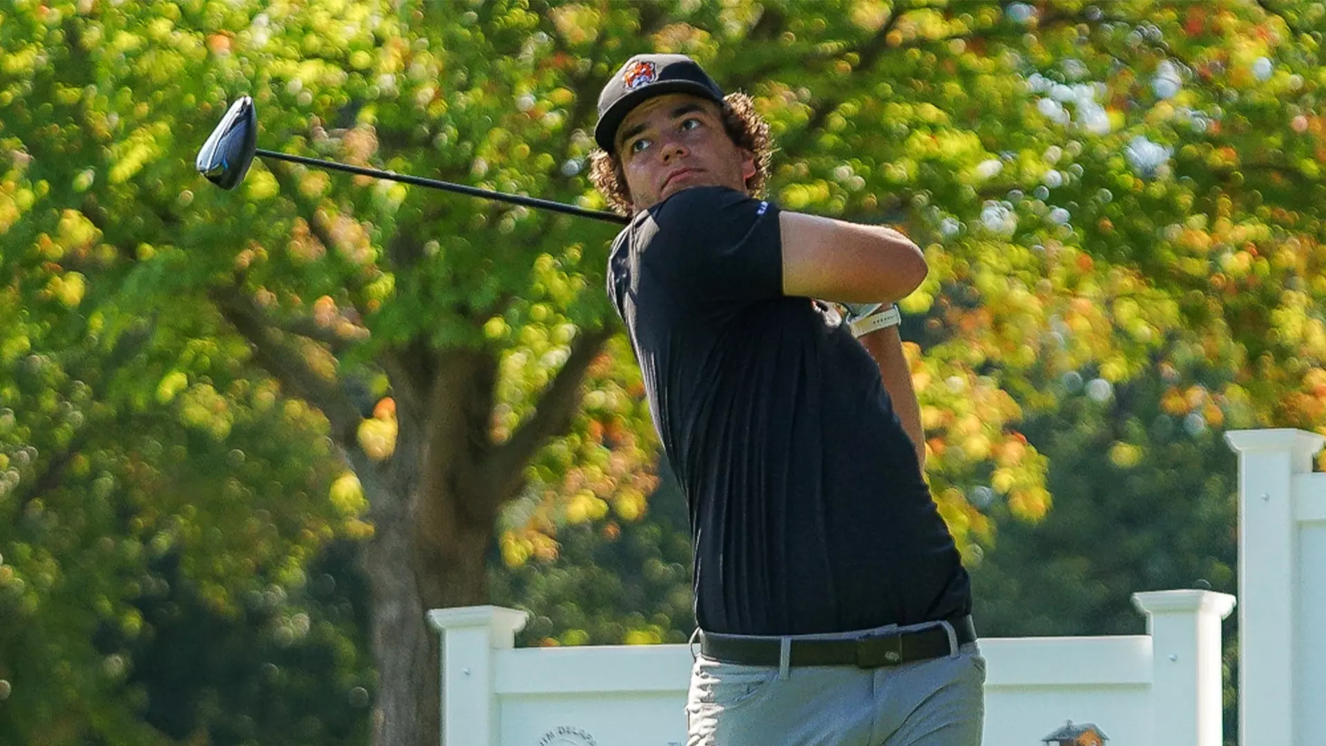 Deitrek Gill tees off at the Jim DeLapa Collegiate