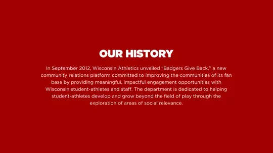 Badgers Give Back History