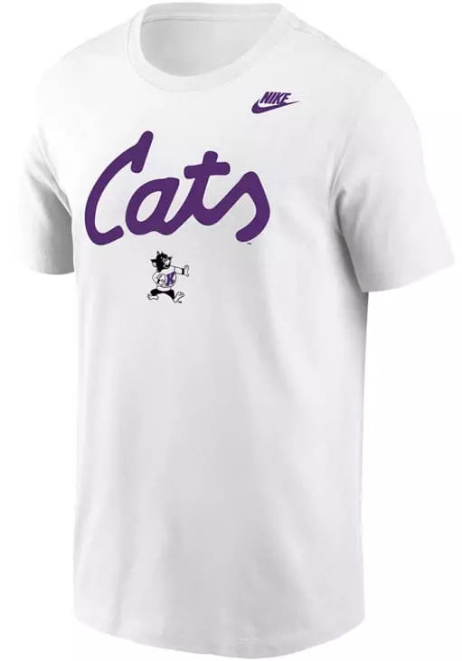 K-State Wildcats White Nike Script Varsity Willie Football Short Sleeve T Shirt