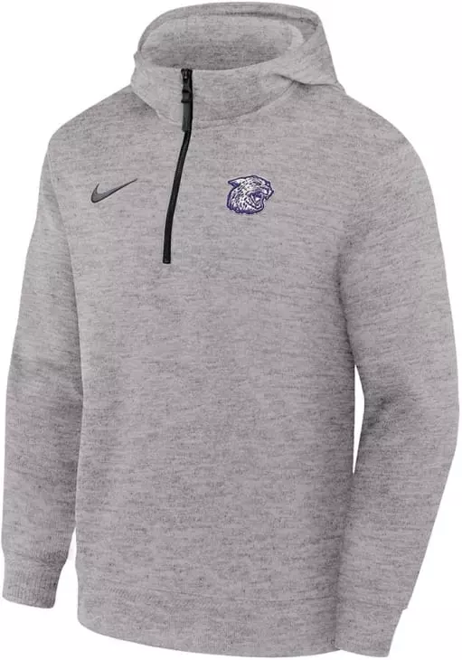 Men's K-State Wildcats Grey Nike Coach Long Sleeve Hoodie