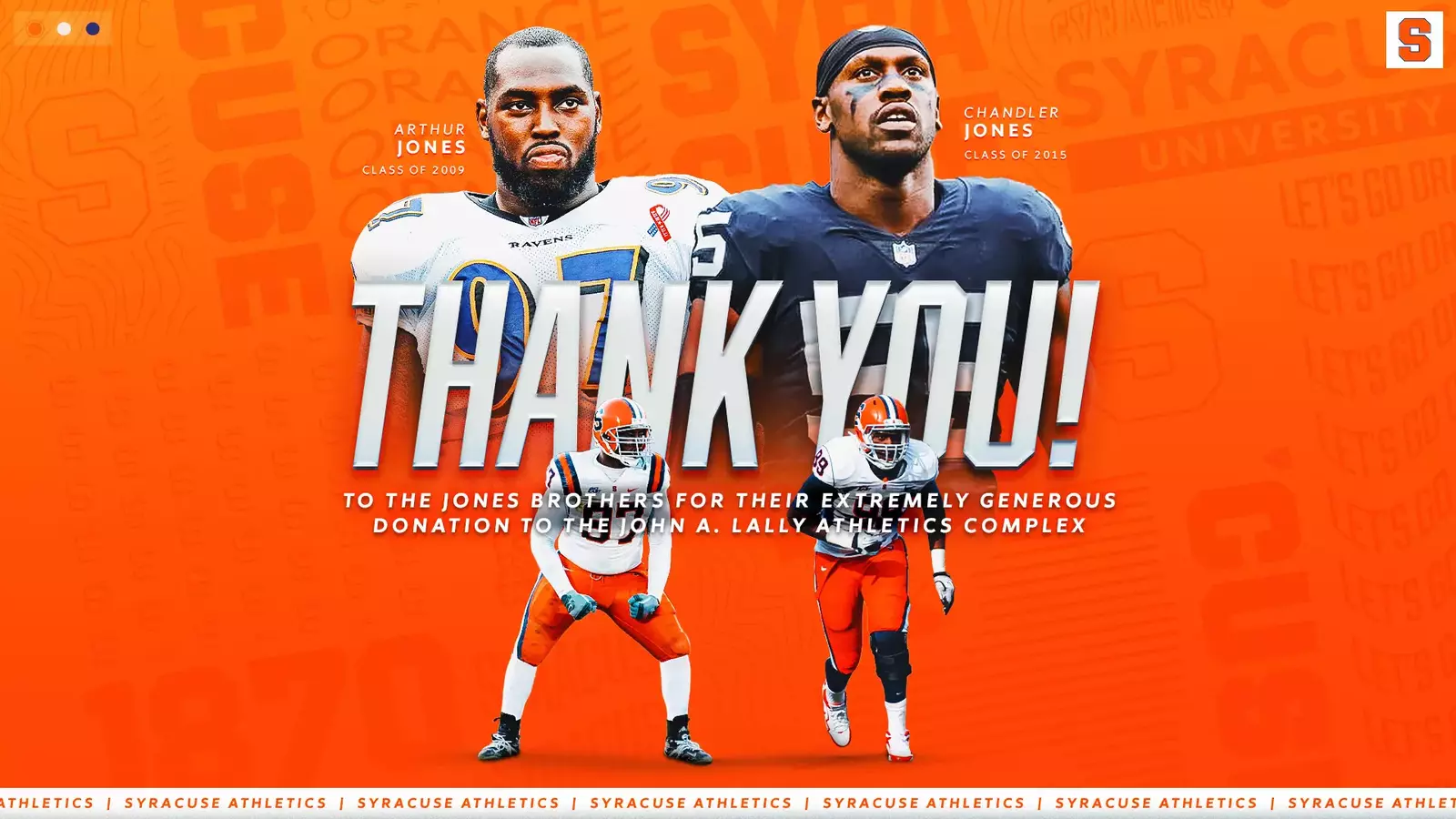 Jones Brothers Make Historic Gift Syracuse University Athletics