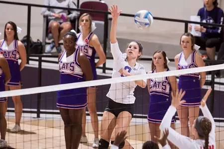 Loerch with 11 kills and 11 digs in volleyball’s 3-0 loss at Incarnate Word Image