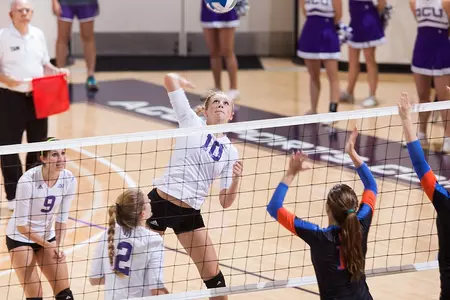 Volleyball falls in four games to Houston Baptist Image