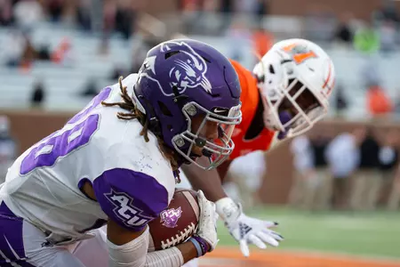 during the first half of an NCAA football game, Saturday, October 31, 2020, in Macon, Ga. (Paul Abell via Abell Images for Abilene Christian)