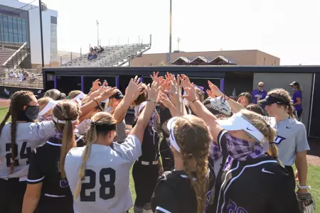 Softball huddle intrasquad scrimmage fall 2020