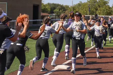 Softball team shaking hands pregame