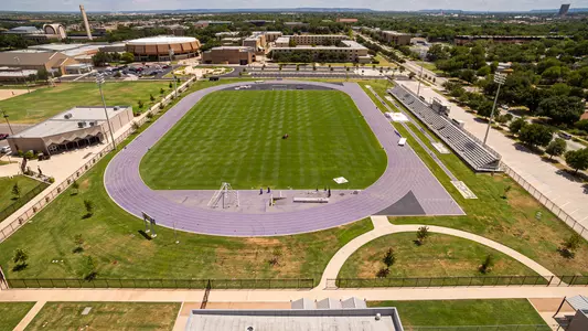 Aerial photograph of Elmer Gray Stadium, home to ACU Soccer and Track and Field.