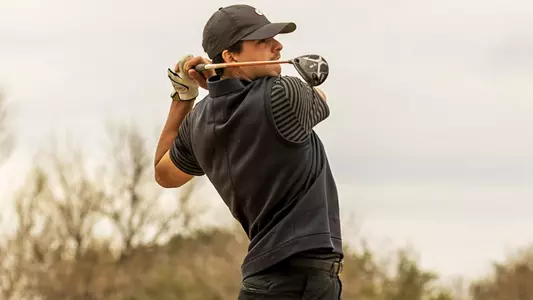 Chase Allison hits a tee shot.