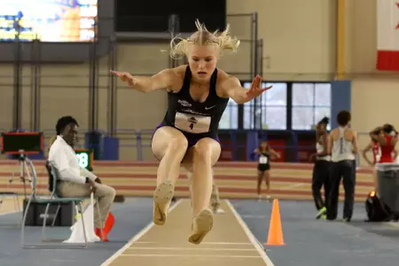 Ella Anttila competes in the triple jump.