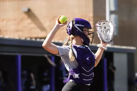 Avery Miloch catching in the fall intrasquad scrimmage