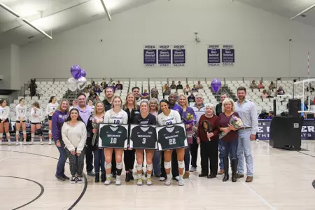 Volleyball honors three seniors prior to their match against SFA