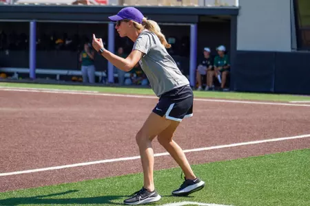Abigail Farler bringing a runner around third in a fall game