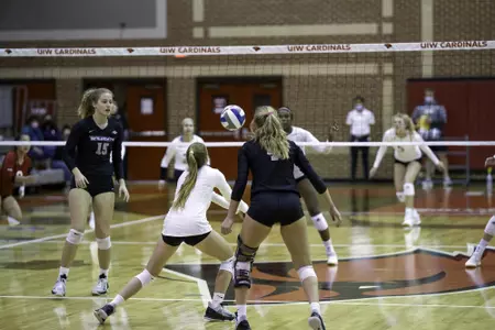 Mackenzie Harris passes a ball against UIW
