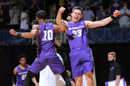 Paul Hiepler and Reggie Miller at Southland Conference Tournament Championship Game: Nicholls State vs. Abilene Christian